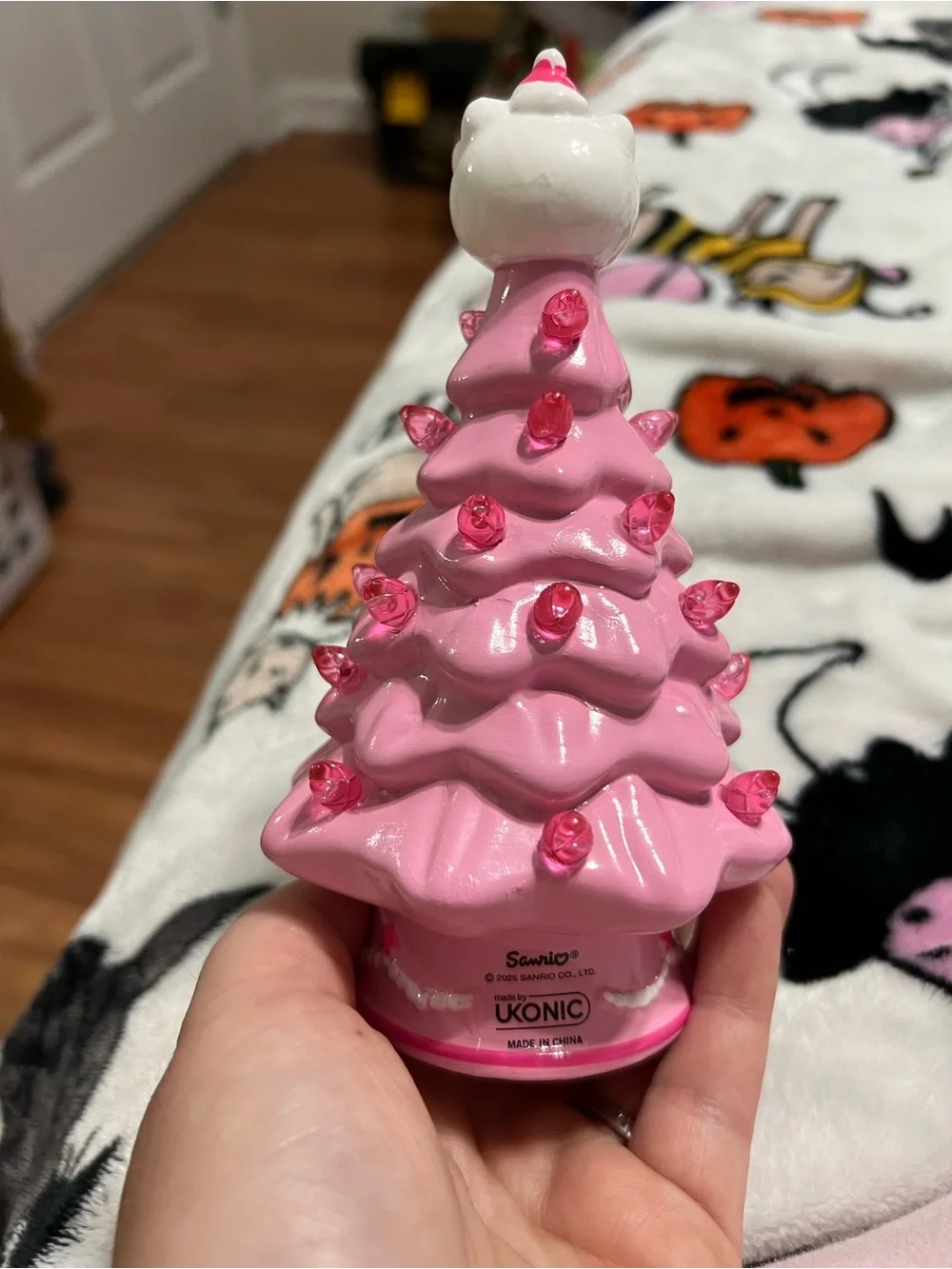 Hello Kitty Mini Ceramic Christmas Tree with Pink Lights